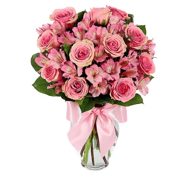 Rose &amp; Alstroemeria Blush flower bouquet for sale for Mother&#39;s Day, available at Ingallina&#39;s Gifts